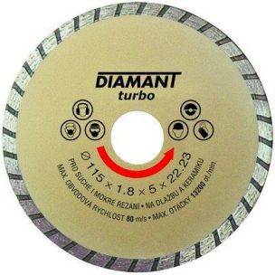 Kotouč diamantový turbo | 125x2,4x22,2 mm